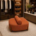 Ver imagem 3 de Poltrona Organica Ilha Bouclé p/ Closet e Consultório:Terracota/Liso