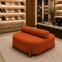 Ver imagem 2 de Poltrona Organica Ilha Bouclé p/ Closet e Consultório:Terracota/Liso