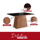 Ver imagem 7 de Conjunto Sala de Jantar Mesa 90x120cm Tampo Vidro com 4 Cadeiras Madeira Maciça Tecido Joli Cinza/Canela/Preto