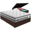 Ver imagem 1 de Cama Box Baú e Colchão Berlim Molas Ensacadas Casal Probel: Marrom