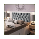 Ver imagem 1 de Cabeceira de Cama Queen Estofada Capitone Pari 1,60 X 55 Cinza Suede