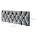 Ver imagem 4 de Cabeceira de Cama Queen Estofada Capitone Pari 1,60 X 55 Cinza Suede