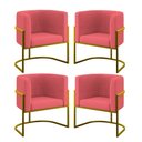 Ver imagem 1 de Kit 04 Cadeiras Poltrona Lua Gold Balaqui Rosa Rosa