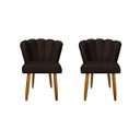 Ver imagem 1 de Kit 2 Cadeiras para Penteadeira Quarto Modelo Flor – Balaqui Cor:Marrom