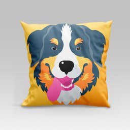 Capa de Almofada Estampada Pet Dog em Veludo Suede 45cm X 45cm Raças Cachorros Bernese - 1