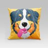 Capa de Almofada Estampada Pet Dog em Veludo Suede 45cm X 45cm Raças Cachorros Bernese - 1