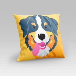 Capa de Almofada Estampada Pet Dog em Veludo Suede 45cm X 45cm Raças Cachorros Bernese - 2