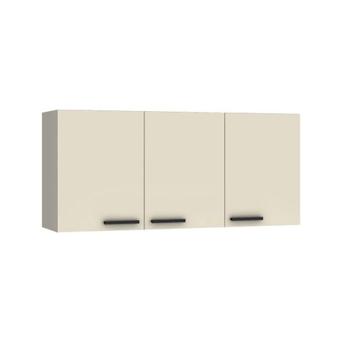 Armário Aéreo 120 X 45 Cm Cozinha Max 3 Portas Mdp Cinza Champanhe - Clicklar