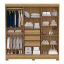 Ver imagem 7 de Guarda Roupa e Cabeceira Casal Órion 6 Portas Bater 3 Gavetas Amêndola Off White Demóbile