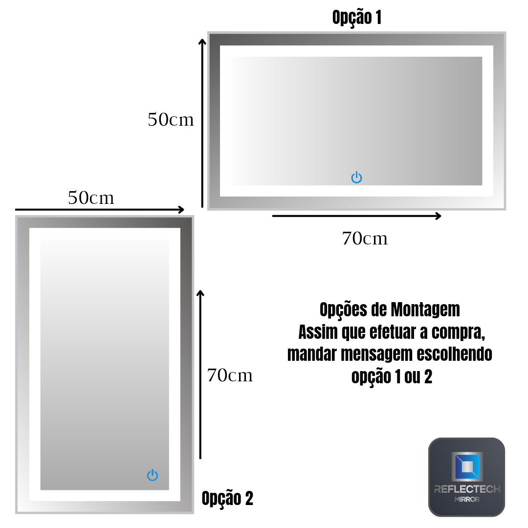 Espelho Led Iluminado com Touch-screen - 5