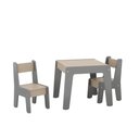 Ver imagem 3 de Conjunto Mesa Infantil 2 Cadeiras Mdf Helena Cinza Conect