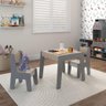 Conjunto Mesa Infantil 2 Cadeiras Mdf Helena Cinza Conect - 1