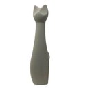 Ver imagem 2 de Escultura Gato em Ceramica Cinza Textura Arenosa Mart 30cm