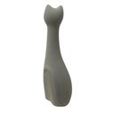 Ver imagem 3 de Escultura Gato em Ceramica Cinza Textura Arenosa Mart 30cm