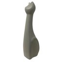 Ver imagem 1 de Escultura Gato em Ceramica Cinza Textura Arenosa Mart 30cm