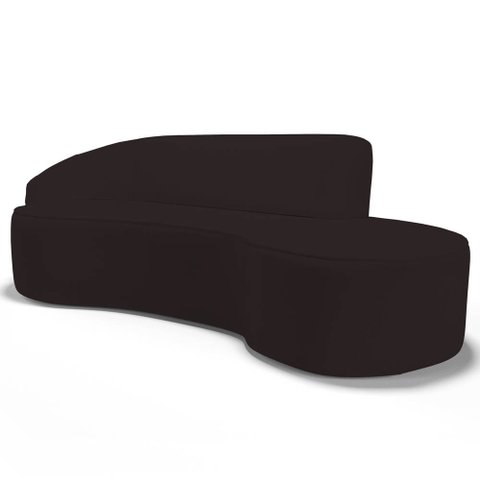 Sofá Living 3 Lugares 230cm Braço Esquerdo Mozart D06 Sintético Marrom - Mpozenato