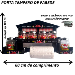 Suporte Para Condimentos Com Vidros Para Tempero E Espaço Para Papel Toalha - 3