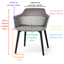 Ver imagem 5 de Kit 2 Cadeira Marcela Montreal em Polipropileno com Assento Estofado - Design Moderno com Conforto C