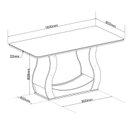 Ver imagem 3 de Mesa de Jantar Retangular 6 Lugares Inspirare Tampo Vidro e MDF Mel/Off White/Bege