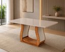 Ver imagem 1 de Mesa de Jantar Retangular 6 Lugares Inspirare Tampo Vidro e MDF Mel/Off White/Bege