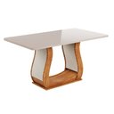 Ver imagem 2 de Mesa de Jantar Retangular 6 Lugares Inspirare Tampo Vidro e MDF Mel/Off White/Bege