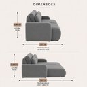 Ver imagem 5 de Sofá Retrátil 5 Lugares Veludo Apolo 2,70 Mts Ônix