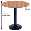 Ver imagem 2 de Mesa Zeta Ferro Preto 75 Cm (alt) Disco Redondo Tampo Mdp Redondo 60 Cm (larg) X 2,50 Cm (alt) Noce