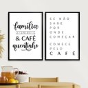 Ver imagem 1 de Kit 2 Quadros Família Unida e Café 24x18cm:moldura Preta