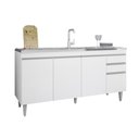 Ver imagem 2 de Balcão de Pia Lorena 160cm 4 Portas 2 Gavetas Branco Maderatto Móveis