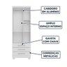Guarda Roupa Solteiro Floripa 2 Portas 3 Gavetas com Cabideiro - Branco - 4