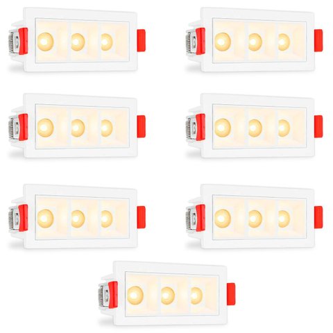 7 Spot Triplo Mini Led Embutir Downlight Micro 3000k Bet90