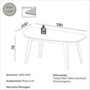 Ver imagem 3 de Conjunto para Sala de Jantar Mesa Orgânica e 6 Cadeiras Estofadas Encosto Telado 100% MDF Bolonha