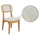 Ver imagem 7 de Mesa de Jantar Redonda Base Ripada 4 Lugares MDF Off White com Freijó e Tweed Claro 90cm Dalla