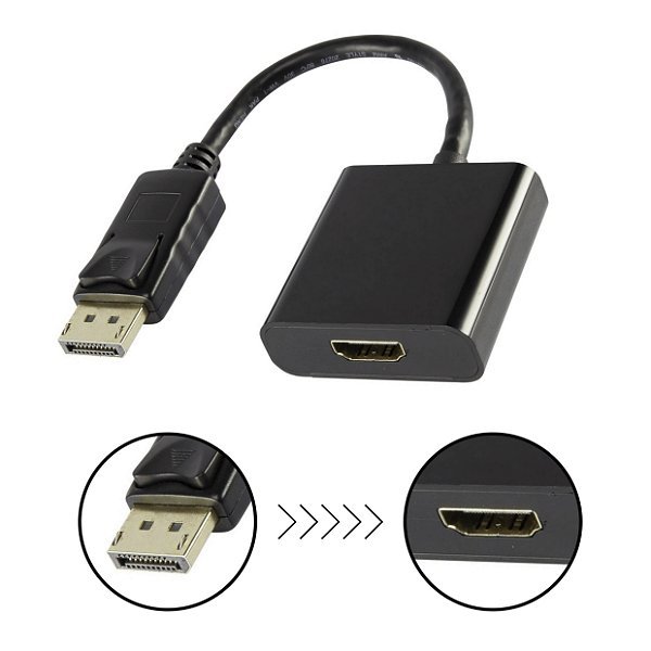 Cabo Adaptador Displayport para Hdmi Conversor de Video - 3