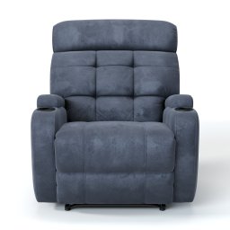 Poltrona do Papai Reclinável em Tecido Suede Cor Azul Dennin Reclinação Elétrica - Modelo Florença - 2