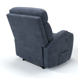 Poltrona do Papai Reclinável em Tecido Suede Cor Azul Dennin Reclinação Elétrica - Modelo Florença - 3