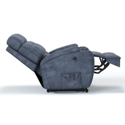Poltrona do Papai Reclinável em Tecido Suede Cor Azul Dennin Reclinação Elétrica - Modelo Florença - 5
