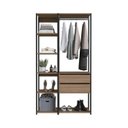 Ver imagem 1 de Kit Guarda Roupa Closet 02 Pecas 183x100cm Preto Montana Proddy