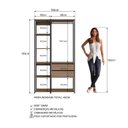 Ver imagem 4 de Kit Guarda Roupa Closet 02 Pecas 183x100cm Preto Montana Proddy