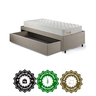 Base Box Cama Solteiro Sapateira Linho Bege e Colchão Ecoline D33 Ecoflex 88x188 - 10