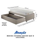 Ver imagem 5 de Base Box Cama Solteiro Sapateira Linho Bege e Colchão Ecoline D33 Ecoflex 88x188