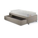 Ver mais imagens de Base Box Cama Solteiro Sapateira Linho Bege e Colchão Ecoline D33 Ecoflex 88x188