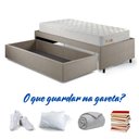Ver imagem 2 de Base Box Cama Solteiro Sapateira Linho Bege e Colchão Ecoline D33 Ecoflex 88x188