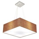 Ver imagem 1 de Lustre Pendente Quadrado Vivare Md-4032 Cúpula em Tecido 15/50x50cm - Bivolt Palha 127/220v