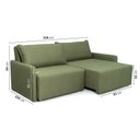 Ver imagem 3 de Sofá Cama Casal Retrátil e Reclinável 3 Lugares Linho Verde Baraúna 200cm CabeCasa MadeiraOriginals