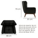 Ver imagem 3 de Poltrona Decorativa Malta Base Madeira Courino Tcs 724 Moll