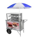 Ver imagem 1 de Carrinho de Doces e Bolos Inox Guarda Sol Rodas Pneumáticas Cefaz