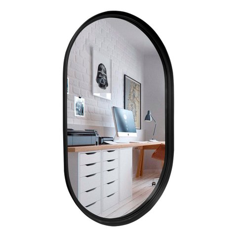 Espelho 80x40 Decorativo de Parede Banheiro Sala Quarto:preto