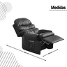 Cadeira Poltrona do Papai Descanso Reclinável Corino Preto Quarto Sala Decoração Confortavel - 2