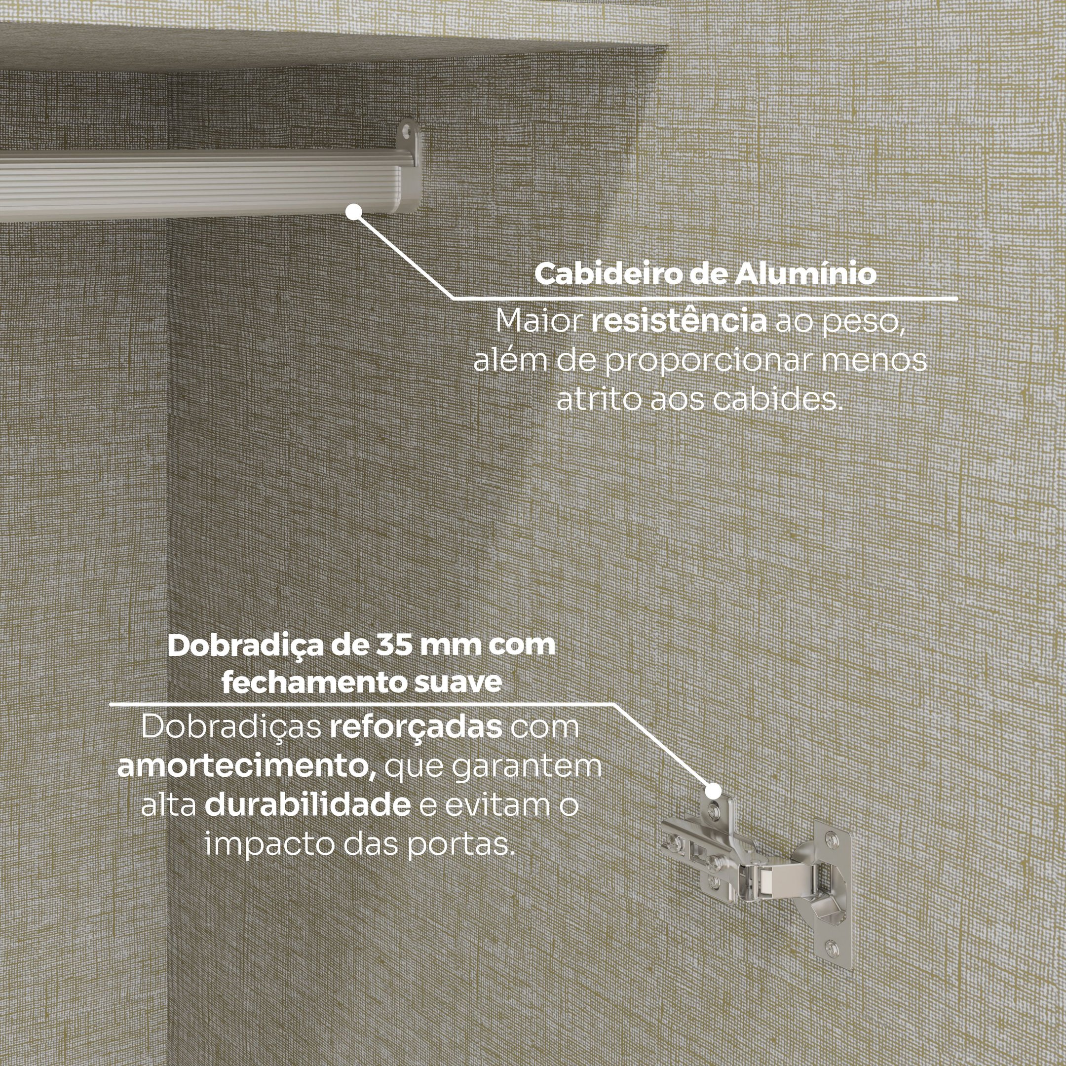 Guarda Roupa Canto Closet Modulado 2 Portas 3 Gavetas Led Predileto - 7